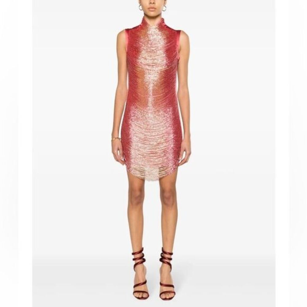 Cult Gaia kyma beaded dress red pink NWT size medium